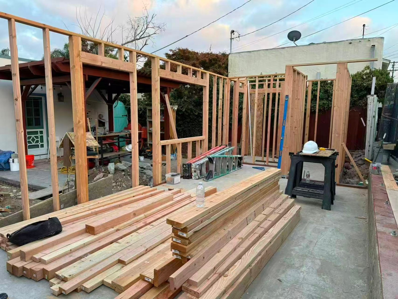Front exterior framing and shell development