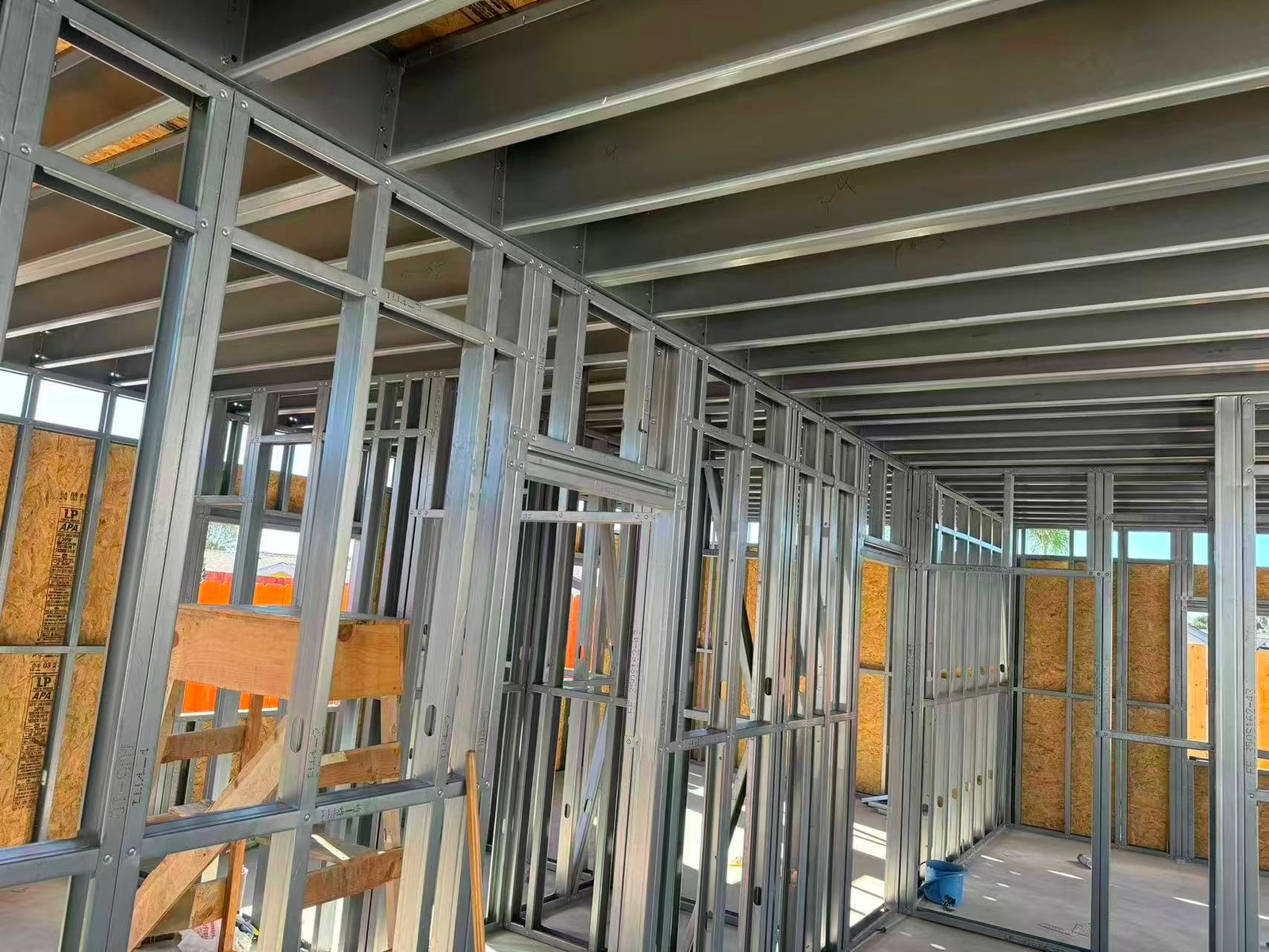 Secondary steel framing angle and partition detail