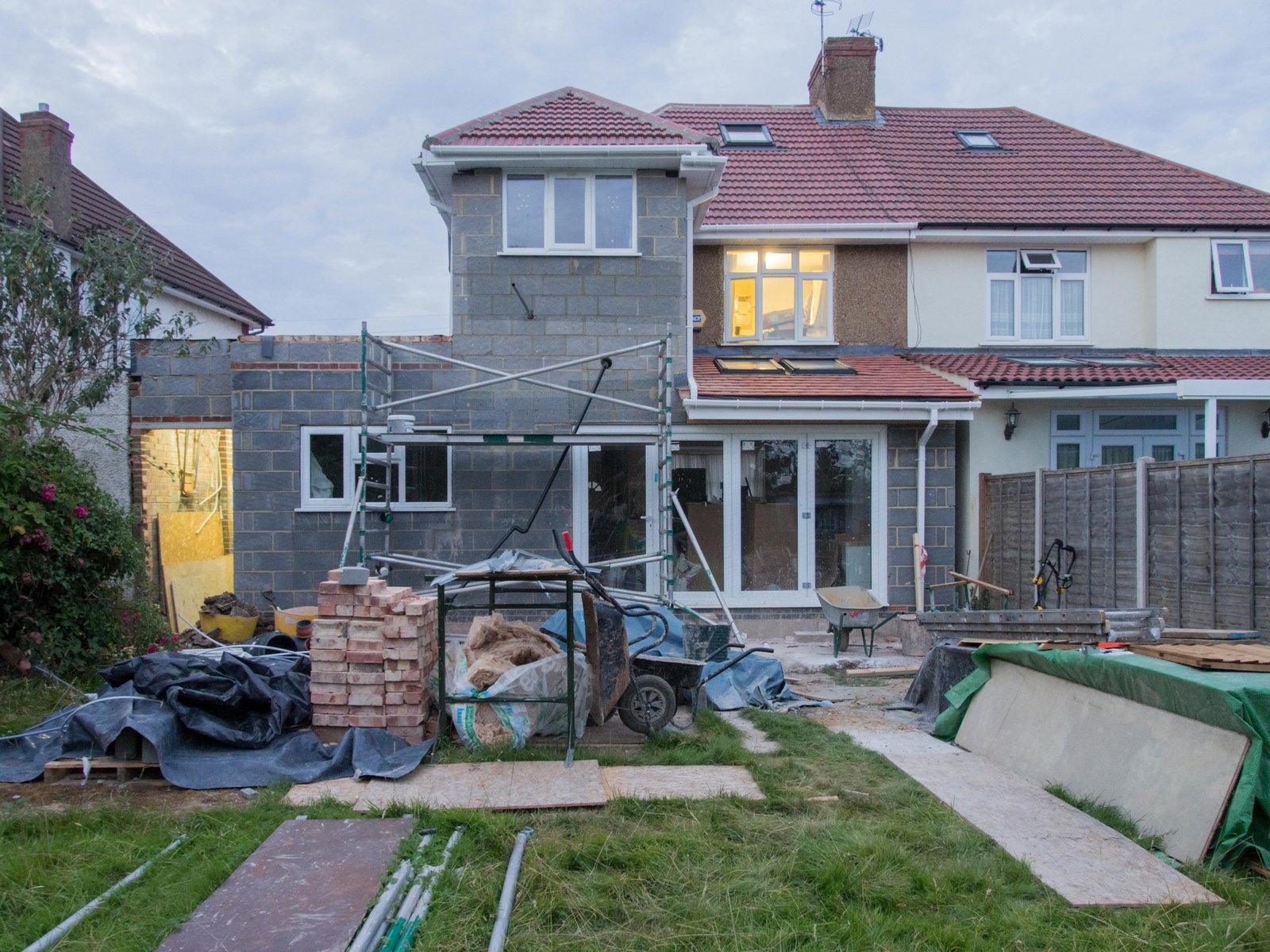 Home extension under construction representing additions service